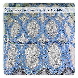 Quality Women Dress Corded Lace Fabric , Double Tone Nylon Cotton Lace Fabric Scalloped wholesale
