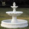 Buy cheap Marble Water Fountain 3 Tier White Round Fountain Hand Carved Outdoor Garden from wholesalers