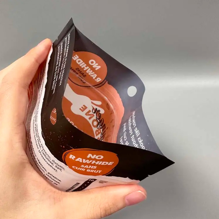 Custom Print 3 Side Seal Transparent Sachet Cat Dog Food Snack Sachet Packaging Mylar Bag