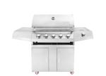 Factory price silver 430 stainless steel slow 5 burners protable gas BBQ grill