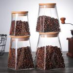 Bamboo Lids Food Canister Kitchen Airtight Glass Jar