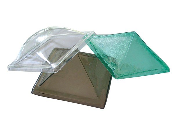 Heat Formed Roof Pyramid Skylights , 6 Foot Plastic Dome For Roof Daylighting