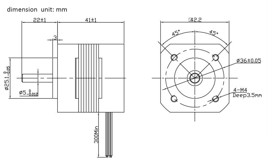 42mm Dia Brushless DC Motor Square Shape 5500RPM For Cd Player