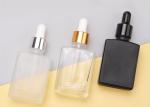 Square Transparent Black Hair Oil Glass Dropper Bottle Rectangle