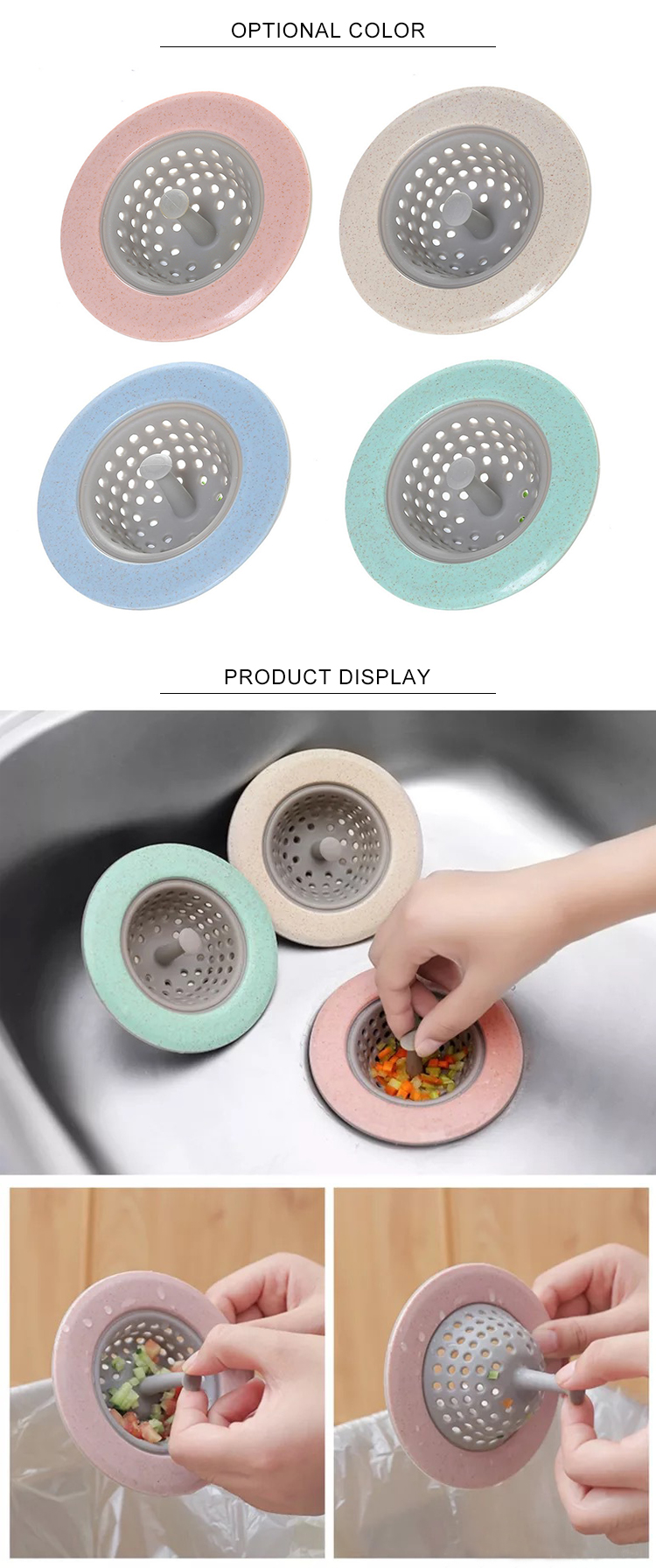 Kitchenware Silicone Sink Strainer Filter Drain Rubber Stopper Bathroom
