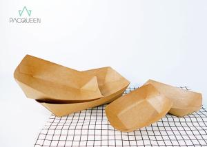 Quality Moisture Resistant Brown Takeaway Boxes , Disposable Sushi Trays Custom Size wholesale