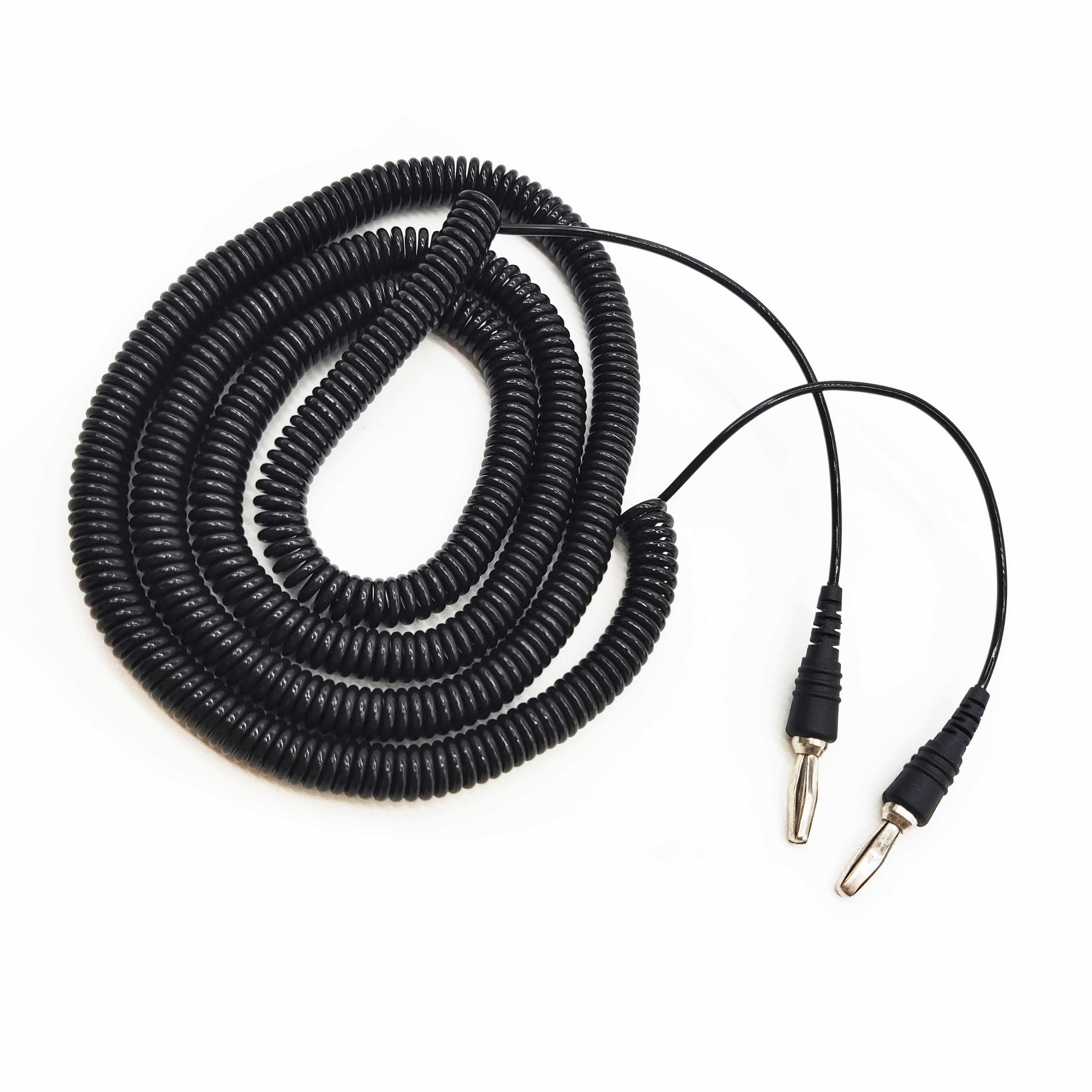 Custom High Flexibility Banana Plug Connector Spiral Coiling Cables Flexible Strong For Audio Speaker