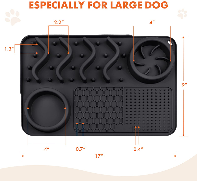 Slow Feeder Dog Lick Mat 304*204*42/430*288*42mm Cats Dogs Small Animals Custom Design