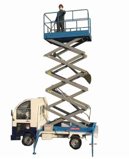 11M Lifting Height 450KG Loading Capacity 2.2Kw Manganese Steel Truck Mounted Scissor Lift
