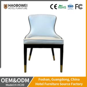 Quality HAOBOWEI Upholstered Bonded Leather Hotel Dining Chair Timber Framework wholesale