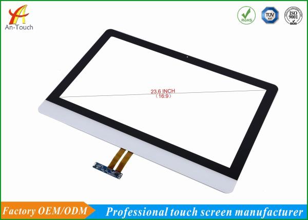 White Projected Advertising Touch Screen Panel 23.6 Inch Finger / Touch Pen