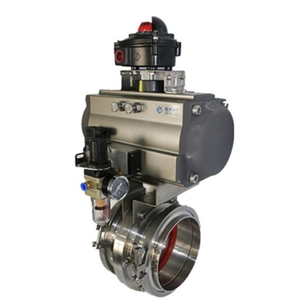 Cheap Sanitary Stainless Steel Clamp Butterfly Valve DN50 - 1200 With Multi Position Actuator for sale