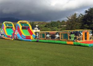 Quality Funny Outdoor Inflatable Obstacle Course Cartoon Multicolor Long Service Life wholesale