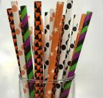 Pumpkin Halloween party supplies paper straws