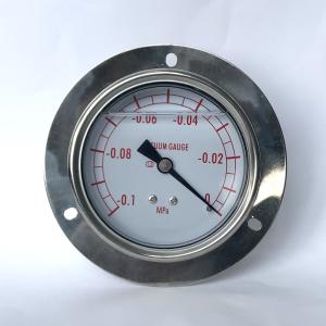 Quality SS Case Vacuum Pressure Gauge 75mm 0.1 MPa Flange Panel Mount Pressure Gauge wholesale