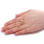Luxury 18K Rose Gold Diamonds Pendant Charm Ring Jewelry Set (GDSET003)