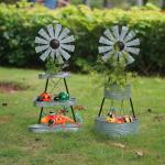 Metal Garden Ornaments DIY Minimalist Windmill Metal Shelf Decor