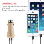 6A Dual USB CAR CHARGER QC3.0 Universal Compatible HOCO 36W Dual USB Car Fast