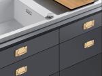Brush Brass Hidden Drawer Pulls Kitchen Cabinet Knobs / Closet Square 64mm