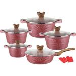 12Pcs Black Kitchen Ware Set Aluminum Nonstick Cookware Cooking Pot Sets