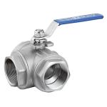 L / T Port Three Way Ball Valve Thread Reduced Bore 1/4" 1000PSI
