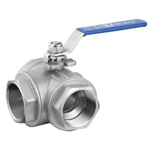 Quality L / T Port Three Way Ball Valve Thread Reduced Bore 1/4&quot; 1000PSI wholesale