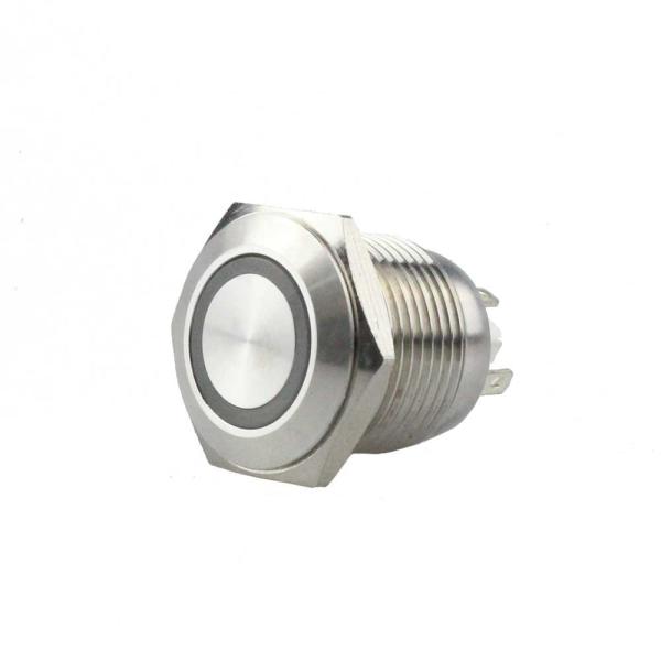 Stainless Steel Waterproof Panel Mount Button Momentary Switch 12mm With Led