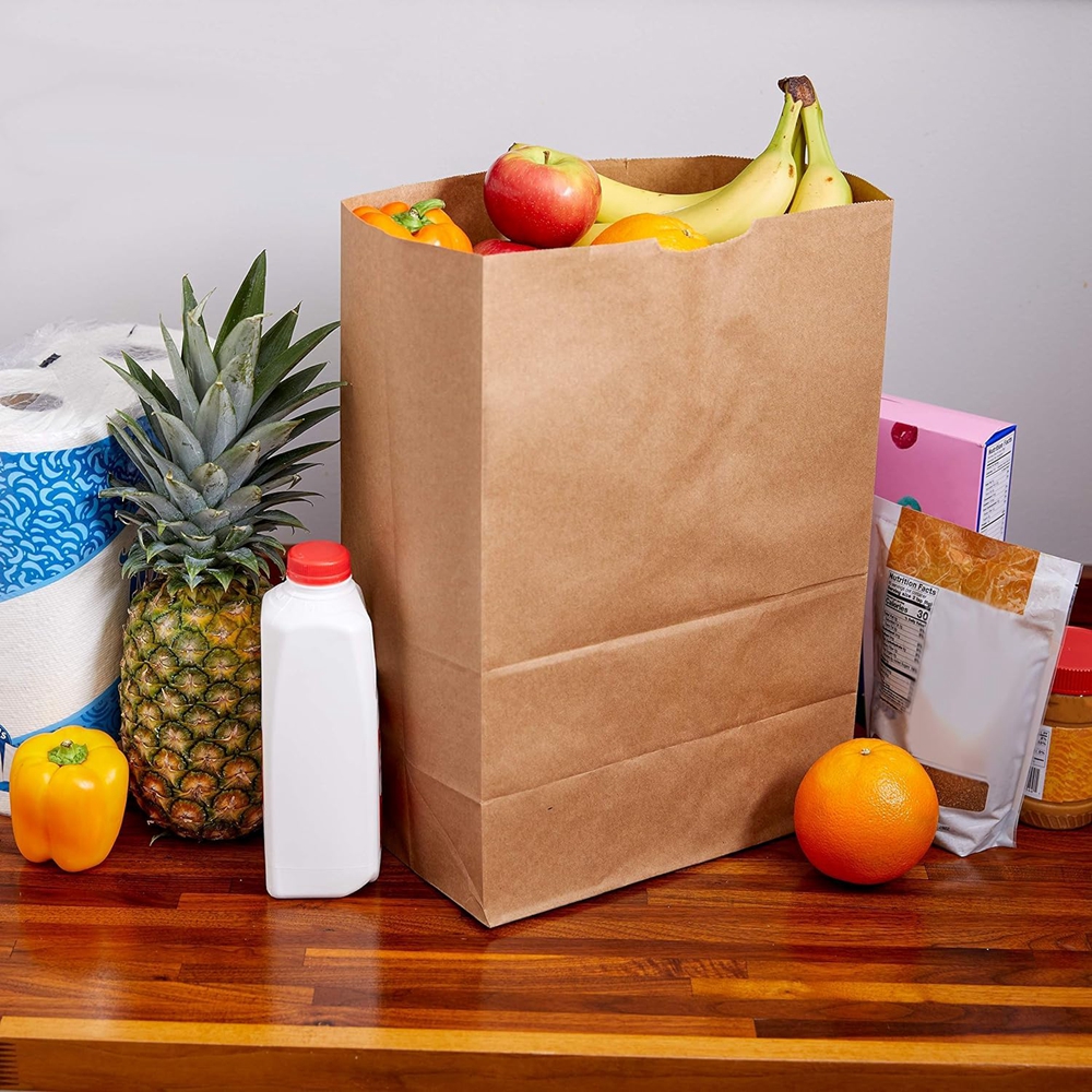 Eco-Friendly Fresh Fruits Vegetables Packaging Kraft Paper Bag with Luxury Design