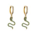 ODM 18k Gold Jewelry Snake EarringsCustom Cz Zircon Gold Plated