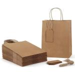 Custom Logo Brown Kraft Paper Bags Reusable Kraft Packaging Bag With Handles