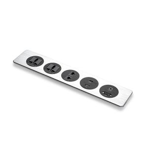 Quality Brushed Aluminum Recessed Desk Power Outlet Grommet In Office Desk wholesale