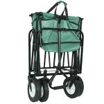 Polyester Solid Four Wheel Foldable Garden Trolley Collapsible Lounge Wagon
