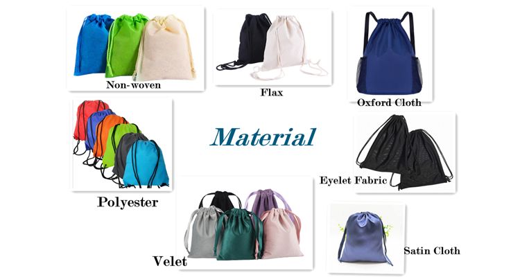 Recyclable Oxford Drawstring Gym Backpack Custom Logo With Zipper