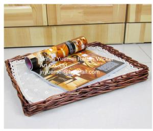 Quality 2016 wicker tray wicker pallet wicker storage tray square shape wholesale