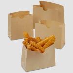 Brown Paper Food Bags / Kraft Paper Snack Sacks Gusseted Type Grease Resistant