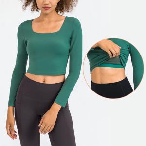 Quality Ladies Yoga Tops High Elastic Long Sleeve Womens Shirts With Bra wholesale