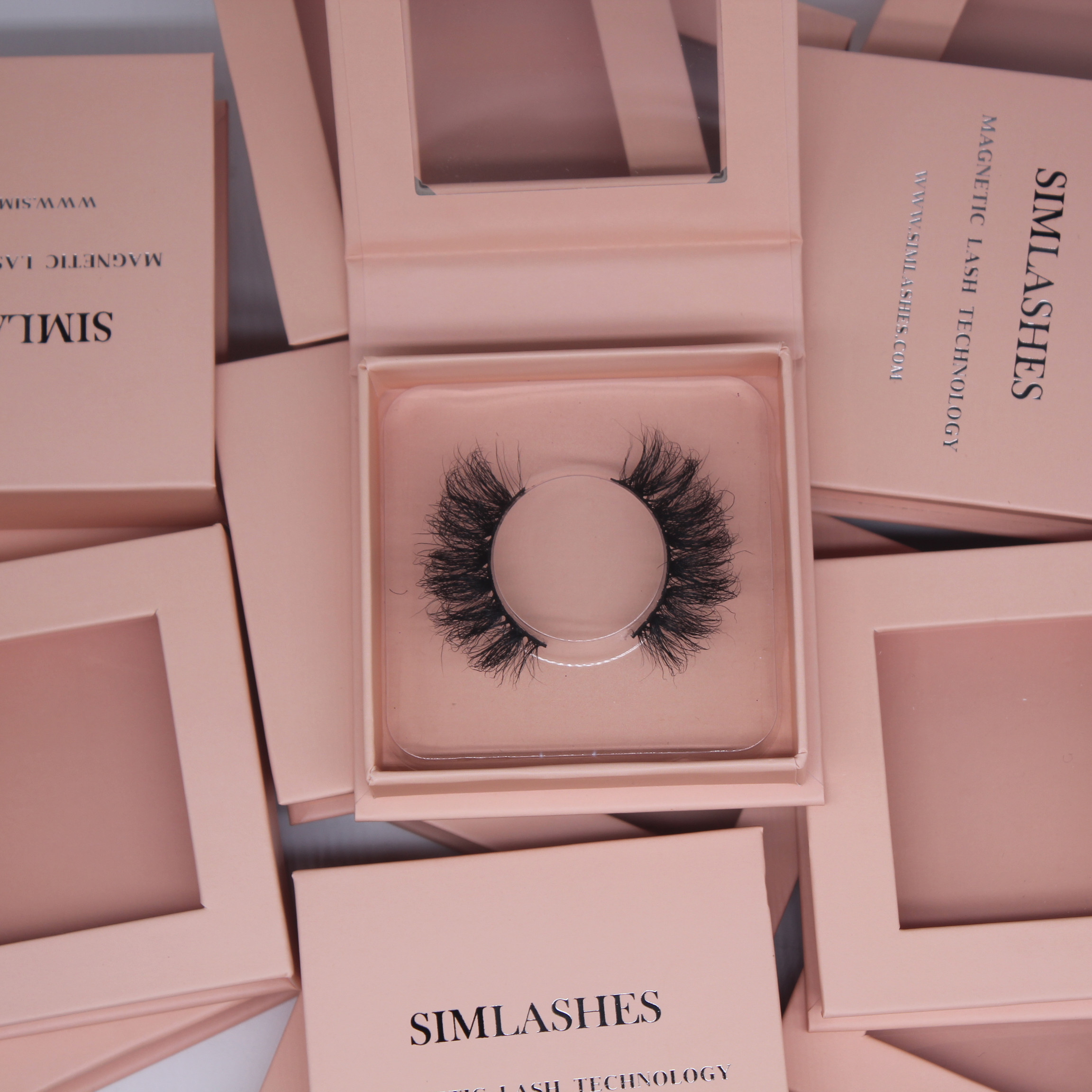 600gsm Eye Lash Magnetic Window Box Packaging UV Printing