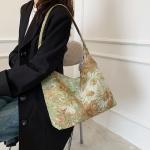 LARGE CAPACITY WOMEN'S BAG FRENCH SIMPLE CANVAS BAG OIL PAINTING NATIONAL STYLE