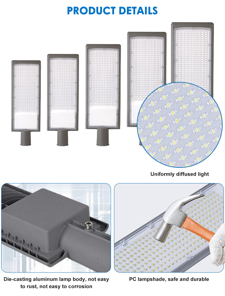 Waterproof Highway Road LED Cast Aluminum Street Lamp AC85-265V 120lm/W