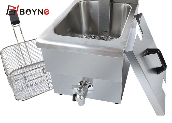 SS201 Commercial Kitchen Cooking Equipment 12 Liter 1 Tank Electric Deep Fryer