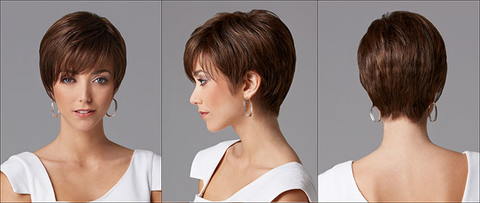 Natural Color Fashion Short Synthetic Wigs , High Temperature Fiber Wigs For Women