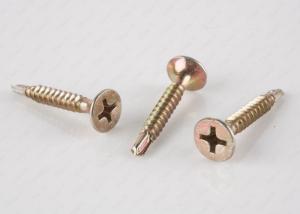 Quality Bugle Head Self Drilling Drywall Screws For Thick Metal Cr6 Yellow Zinc Plated wholesale