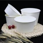 Custom Printed PE Coated Large Capacity Disposable Soup Bowl White Paper Salad