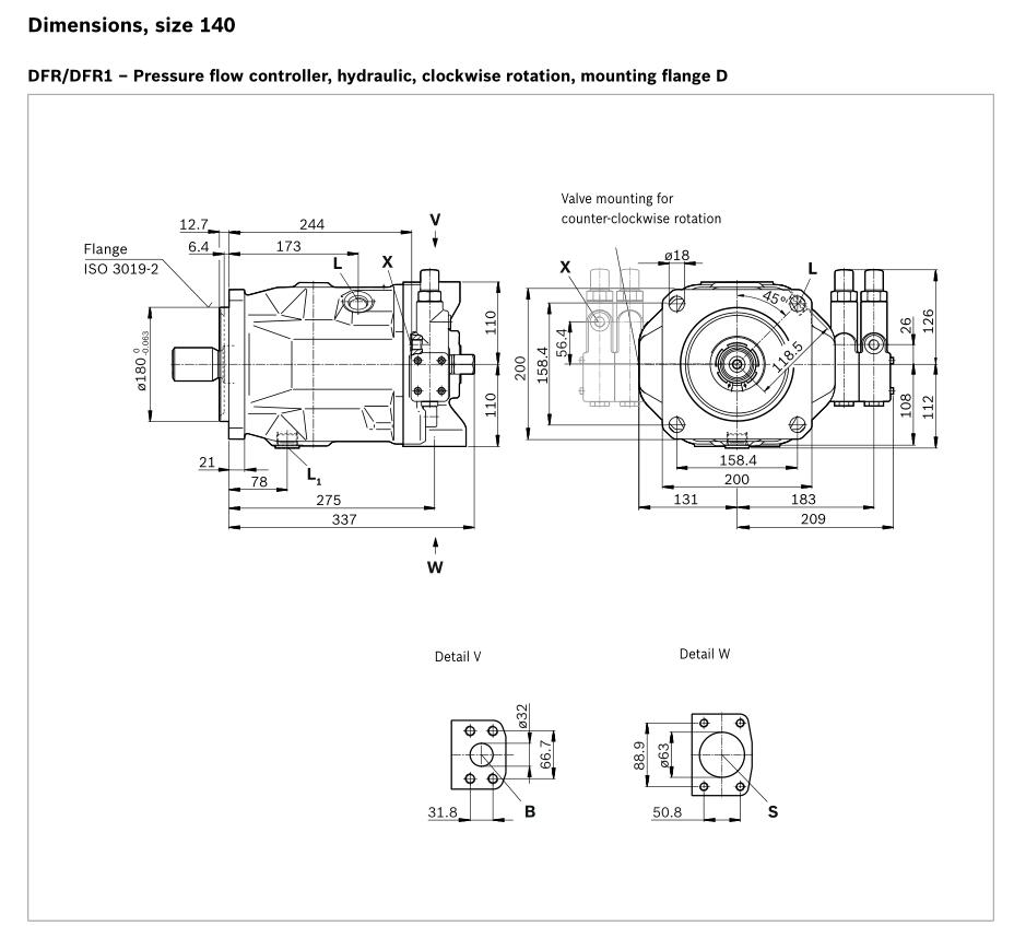 Rexroth A10VSO140 DFR1/31R-PPA12N00 Hydraulic Piston Pumps/Variable pump