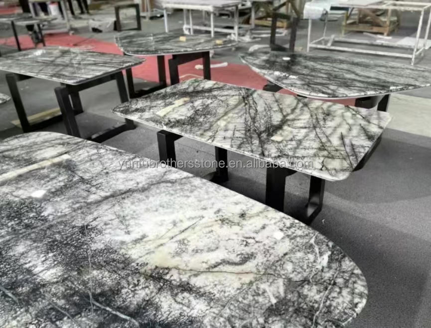 Graphic Design Natural Stone Italian Silver Fir Marble Floor Tile for Living Room