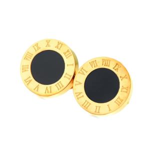 Quality 10mm Stainless Steel Gold Plated Arabic Number Stud earring for Women wholesale