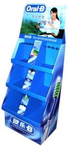 Quality Snack Corrugated Cardboard Display Blue / Green Color Knocked Down Packing wholesale
