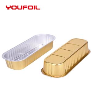 Quality OEM Recycled Aluminium Foil Food Container Gold Strip Aluminum Tray wholesale