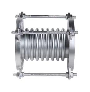 Quality Corrugated Axial Compensator Flexible Axial Metal Expansion Joint SS304/316 Flange End Chemical Industry Pipe wholesale
