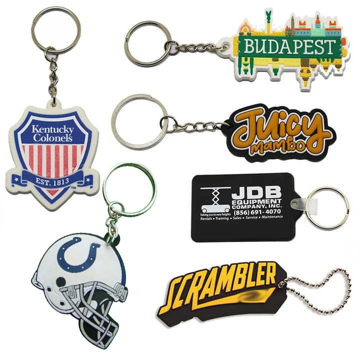 Custom 2D Soft PVC Keychain 3D Key Chain Rubber Keychains Logo Soft Silicone Keyring